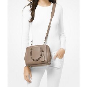 Michael  Kors Benning Medium Leather Satchel‎ Tan